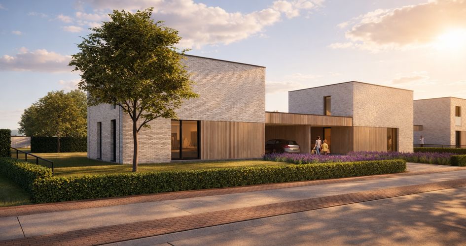 Verkaveling Neeroeteren met woningen en bouwgronden vergunde plannen
